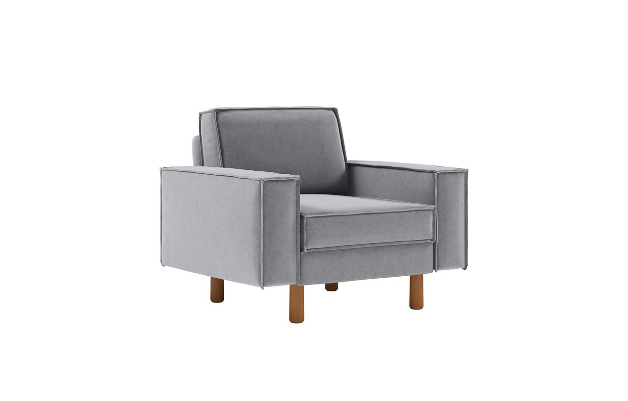 Fotoliu, Atelier del Sofa, 918CMF1189, Otel, Gri ceață / Nuc - imagine 6